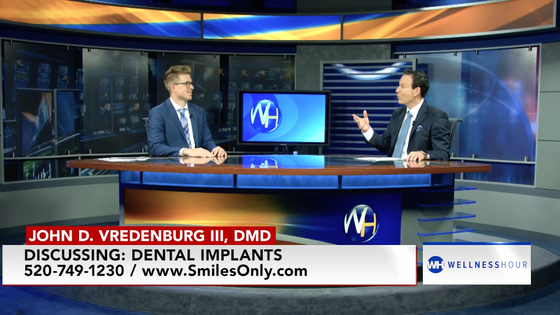 Dr. Vredenburg discussing dental implants on the Wellness Hour